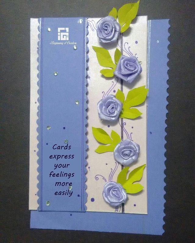 3D Flower Greeting Card | Purple Satin | Hobbies Stuff | Nirmeet